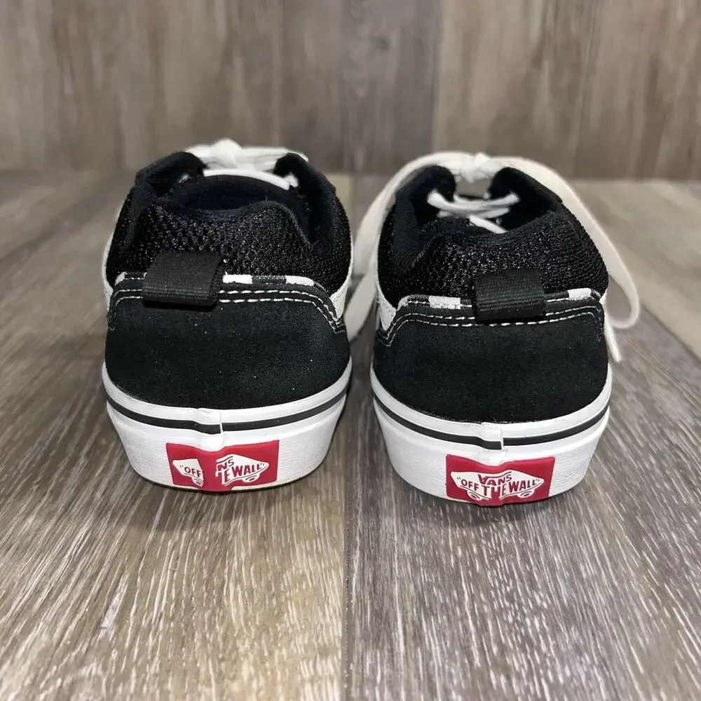 Vans Off The Wall Skater Shoes Youth 4.5 Black Checkered Low Top Sneakers 500714